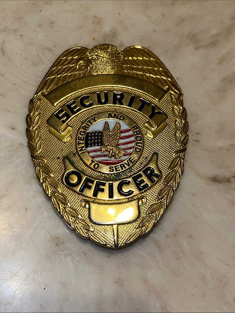 Gold Security Officer Badge Pin